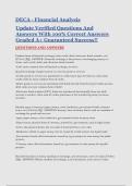 DECA - Financial Analysis  Update Verified Questions And  Answers With 100&percnt; Correct Answers  Graded A&plus; Guaranteed Success&excl;&excl; 