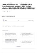 Career Information NAVY E6 PMKEE &lpar;2026&rpar; Exam Questions & Answers &vert; 100&percnt; Verified solutions &lpar;2026&rpar; UPDATE &vert; STUDY GUIDE EXAM