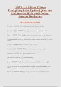 IFSTA 7th Edition Edition  Firefighting Exam Updated Questions  And Answers With 100&percnt; Correct  Answers Graded A&plus; 