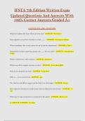 IFSTA 7th Edition Written Exam  Updated Questions And Answers With  100&percnt; Correct Answers Graded A&plus; 
