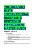 2026&sol;2027 Elite International Business & Portfolio Management Master Guide &plus; Test Bank &lpar;66 Exam Q&A&rpar;