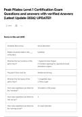 Peak Pilates Level 1 Certification  Exam Questions and answers with verified Answers &lpar;Latest Update 2026&rpar; UPDATE&excl;&excl;