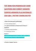 TEST BANK FOR EPIDEMIOLOGY EXAM  QUESTIONS AND CORRECT ANSWERS  &lpar;VERIFIED ANSWERS&rpar; PLUS RATIONALES  2026 Q&A &vert; INSTANT DOWNLOAD PDF 