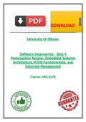 SEG 4145 Software Engineering - Quiz 4 Participation Review&colon; Embedded Systems Architecture&comma; RTOS Fundamentals&comma; and Interrupt Management