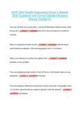 NUR 2092 Health Assessment Exam 2 Newest  2026 Questions and Correct Detailed Answers  Already Graded A&plus; 