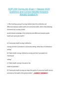 NUR 206 Community Exam 1 Newest 2026  Questions and Correct Detailed Answers  Already Graded A&plus; 