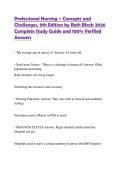 Professional Nursing &ndash; Concepts and Challenges&comma; 9th Edition by Beth Black 2026 Complete Study Guide and 100&percnt; Verified Answers