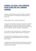 Nursing 101 Exam 1 2026 Complete Study Guide and 100&percnt; Verified Answers