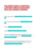 PHILOSOPHY EXAM 1 &lpar;CHAPTERS 1-4&rpar; PALMER COMPLETE QUESTIONS WITH 100&percnt; CORRECT ANSWERS