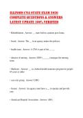 Illinois CNA State Exam 2026 Complete Questions & Answers Latest Update 100&percnt; Verified
