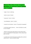 Illinois CNA State Exam Complete Questions & Answers Latest Update 100&percnt; Verified