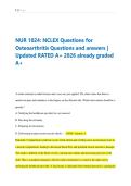 NUR 1024&colon; NCLEX Questions for  Osteoarthritis Questions and answers &vert;  Updated RATED A&plus; 2026 already graded  A&plus;