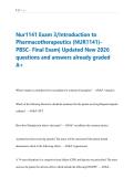 Nur1141 Exam 3&sol;Introduction to  Pharmacotherapeutics &lpar;NUR1141&rpar;-  PBSC- Final Exam&vert; Updated New 2026  questions and answers already graded  A&plus;