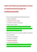 Examen de Pr&aacute;ctica para Especialista en Fuerza  y Acondicionamiento &lpar;Strength and  Conditioning Specialist&rpar; 