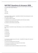 NAT&sol;PAT Questions & Answers 2026
