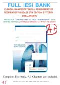 Clinical Manifestations & Assessment of Respiratory Disease&comma; 8th Edition by Terry Des Jardins &ndash; Complete Test Bank with Respiratory Care Exam Questions and Answers