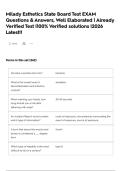Milady Esthetics State Board Test EXAM Questions & Answers&comma; Well Elaborated &vert; Already Verified Test &vert;100&percnt; Verified solutions &vert;2026 Latest&excl;&excl;