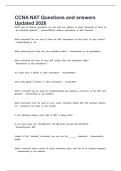 CCNA NAT Questions and answers Updated 2026