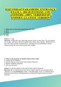 EMT FISDAP PARAMEDIC ENTRANCE  EXAM 1- 200 QUESTIONS AND  ANSWERS &lpar;100&percnt; VERIFIED BY  EXPERT&rpar; &vert;&vert; LATEST VERSION  2026 - 2027