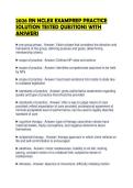 2026 RN NCLEX EXAMPREP PRACTICE SOLUTION TESTED QUESTIONS WITH ANSWERS