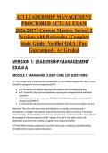 ATI LEADERSHIP MANAGEMENT PROCTORED ACTUAL EXAM 2026&sol;2027 &vert; Content Mastery Series &vert; 2 Versions with Rationales &vert; Complete Study Guide &vert; Verified Q&A &vert; Pass Guaranteed - A&plus; Graded