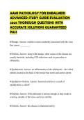 AAMI PATHOLOGY FOR EMBALMERS ADVANCED STUDY GUIDE EVALUATION 2026 THOROUGH QUESTIONS WITH ACCURATE SOLUTIONS GUARANTEED PASS