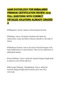 AAMI PATHOLOGY FOR EMBALMERS PREMIUM CERTIFICATION REVIEW 2026 FULL QUESTIONS WITH CORRECT DETAILED SOLUTIONS ALREADY GRADED A