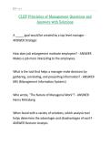 CLEP Principles of Management Questions and Answers with Solutions&period;