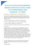 ACG CXA ACTUAL EXAM 2026&sol;2027 &vert; Questions with Correct Answers &vert; Grade A&plus; & Verified Solutions &vert; Pass Guaranteed - A&plus; Graded