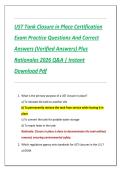 UST Tank Closure in Place Certification  Exam Practice Questions And Correct  Answers &lpar;Verified Answers&rpar; Plus  Rationales 2026 Q&A &vert; Instant  Download Pdf