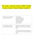 ICC Exam 1 with all Correct & 100&percnt; Verified Answers &vert;Latest Version &vert;Already Graded A&plus;