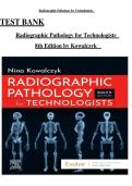 Test Bank for Radiographic Pathology for Technologists&comma; 8th Edition by Beverley Kowalczyk