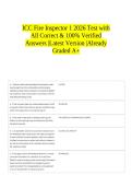 ICC Fire Inspector 1 2026 Test with All Correct & 100&percnt; Verified Answers &vert;Latest Version &vert;Already Graded A&plus;