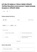 UCI Bio 93 Midterm 1 EXAM &lpar;2026&rpar; UPDATE Verified Questions And Answers &vert; Latest Already Graded A&plus; UPDATE &vert;2026 