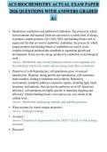 ACS BIOCHEMISTRY ACTUAL EXAM PAPER 2026 QUESTIONS WITH ANSWERS GRADED A&plus;