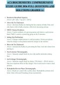 ACS BIOCHEMISTRY COMPREHENSIVE STUDY GUIDE 2026 FULL QUESTIONS AND SOLUTIONS GRADED A&plus;