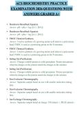 ACS BIOCHEMISTRY PRACTICE EXAMINATION 2026 QUESTIONS WITH ANSWERS GRADED A&plus;