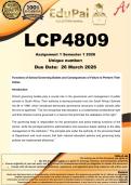 LCP4809 Assignment 1 &lpar;COMPLETE ANSWERS&rpar; Semester 1 2026 - DUE 26 March 2026