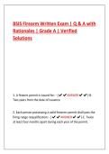 BSIS Firearm Written Exam &vert; Q & A with  Rationales &vert; Grade A &vert; Verified  Solutions 