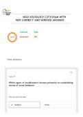 WGU SOCIOLOGY C273 EXAM WITH 100&percnt; CORRECT AND VERIFIED ANSWERS 2026 - 2027
