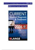 Test Bank for Current Medical Diagnosis and Treatment 2026&comma; 65th Edition by Maxine Papadakis & Stephen McPhee