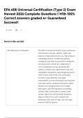 EPA 608 Universal Certification &lpar;Type 2&rpar; Exam Newest 2026 Complete Questions   &vert; With 100&percnt; Correct Answers graded A&plus; Guaranteed Success&excl;&excl; 