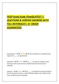 FiCEP Study Guide &lpar;Final&rpar;&lpar;LATEST &rpar; &vert;  QUESTIONS & VERIFIED ANSWERS WITH  FULL RATIONALES &vert; A&plus; GRADE  GUARANTEED 