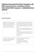 H&R Block Specialist Test EXAM Questions with 100&percnt; Correct Answers &vert; Verified &vert;&vert; ACTUAL EXAM 2026 TEST&excl;&excl; Graded A&plus; &vert; 2025&vert;2026 EXAM UPDATE