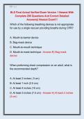   BLS Final Actual Verified Exam Version 1 Newest With  Complete 200 Questions And Correct Detailed  Answers&vert;&vert; Newest Exam&excl;&excl;&excl; 