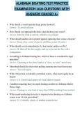 ALABAMA BOATING TEST PRACTICE EXAMINATION 2026 QUESTIONS WITH ANSWERS GRADED A&plus;