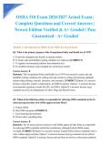 OSHA 510 Exam 2026&sol;2027 Actual Exam &vert; Complete Questions and Correct Answers &vert; Newest Edition Verified & A&plus; Graded &vert; Pass Guaranteed - A&plus; Graded