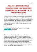 WGU C715 ORGANIZATIONAL  BEHAVIOR EXAM 2026 QUESTIONS  AND ANSWERS &vert; A&plus; GRADED &vert; WITH  EXPERT SOLUTIONS 