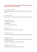 Clinical Mental Health Counseling in Community and Agency Settings Questions And Answers 2026 Latest Update&period;