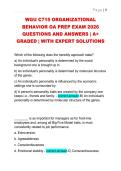 WGU C715 ORGANIZATIONAL  BEHAVIOR OA PREP EXAM 2026  QUESTIONS AND ANSWERS &vert; A&plus;  GRADED &vert; WITH EXPERT SOLUTIONS